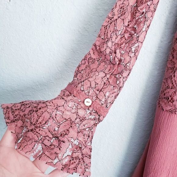 Free People Mauve New Tell Tale Lace Mini Dress - Picture 4 of 7